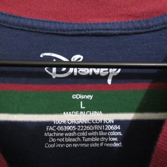 Disney Mens Sz L Navy Striped Donald Duck Long Sleeve Crew Neck Shirt - Picture 5 of 5